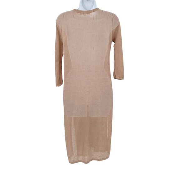 Snidel Sheer Long Duster Cardigan One Size V-Neck Button Front Linen Blend Knit - Picture 5 of 10